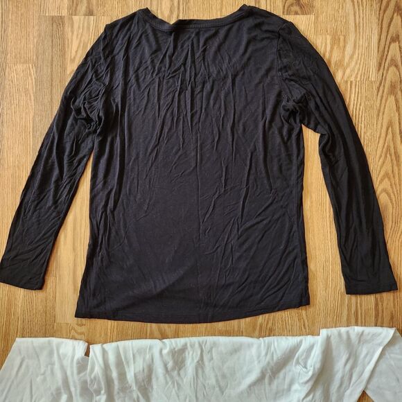 2 Pullover Tops Large Tahari, SO Casual Long Sleeve Tee Crew Scoop Neck Pullover - Picture 2 of 5